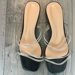 NWOB Black Slip On Dress Sandal, Size 9